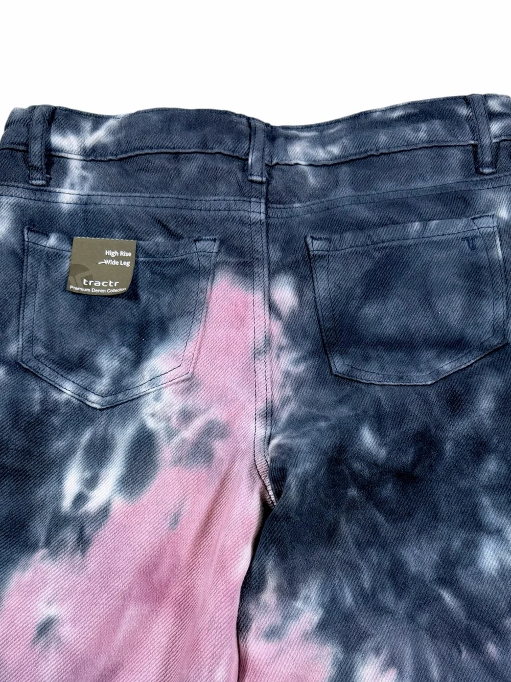 NWT Tractr Girls High Rise Wide Leg Tie Dye Jeans Size 12 Back to School
